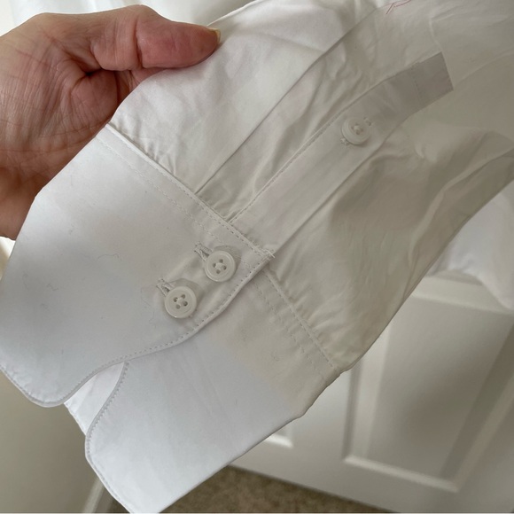 NEW W / O TAGS J. Crew White Poplin Garçon Cropped Button Down Shirt in Size 12 - Picture 6 of 7